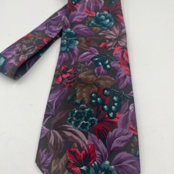 Oleg Cassini Neck Tie Vintage Collection Floral Silk Made In USA - Picture 2 of 7